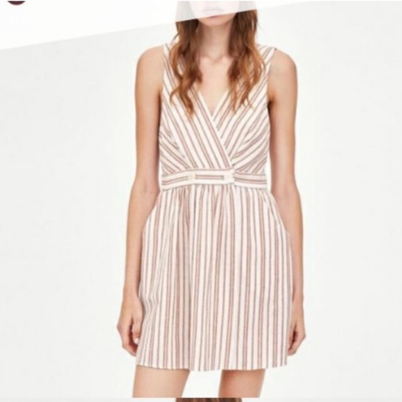 Zara Dresses & Skirts - Zara TRF Collection Stripe Jumper Dress Linen medium Women flaws see pics